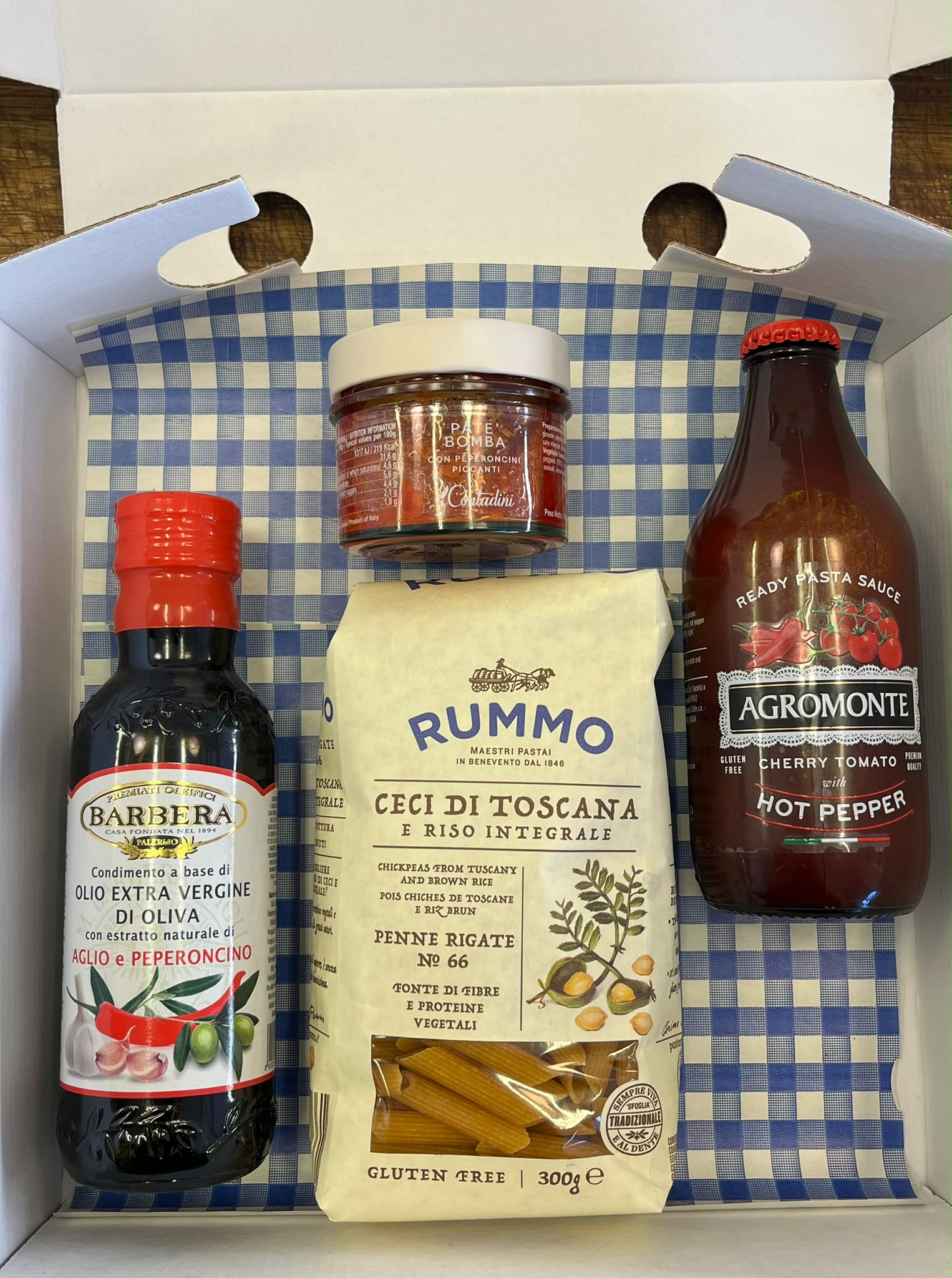Spicy pasta meal box.